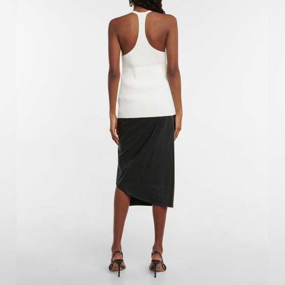 HELMUT LANG Ribbed Racerback Sweater Knit Tank Top - Picture 3 of 11